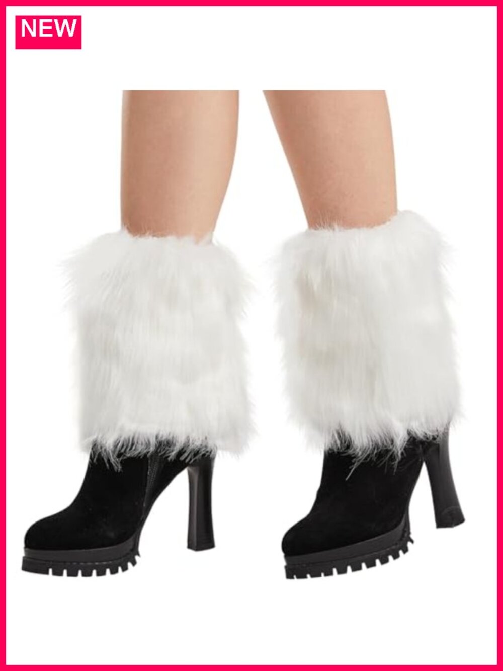 Women's Faux Fur Leg Warmers Winter Boot Cuffs Crew Socks Stretchy Warm
